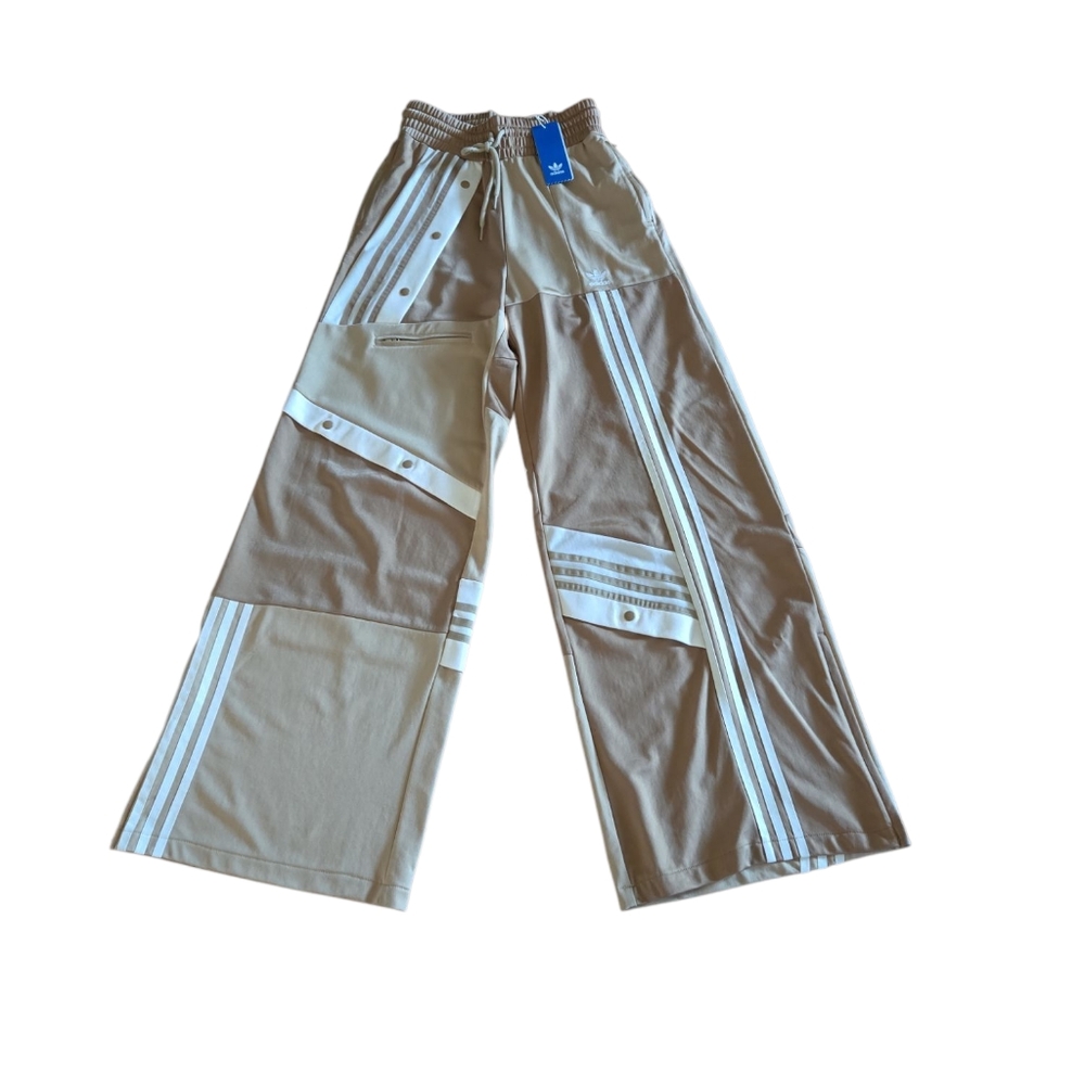 Adidas x Danielle Cathari Loose-Fit Wide Track Pants Linen/Khaki Women's Size S - Picture 4 of 12